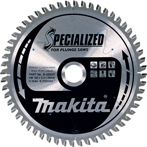 Пиляльний диск Makita для занурювальних пилок SPECIALIZED 165x20 мм 56T (B-09307)
