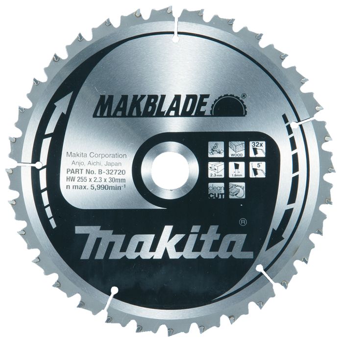 Пиляльний диск MAKBlade: дерево 255x30 32T Makita (B-32720)