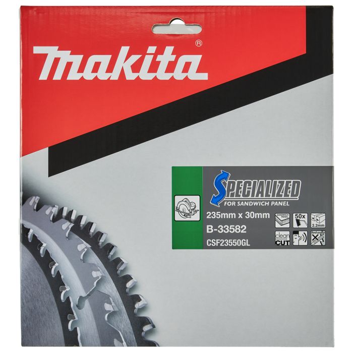 Пиляльний диск Makita SPECIALIZED: сендвіч-панель, сталь, поліуретан 235х30 мм 50Т (B-33582)