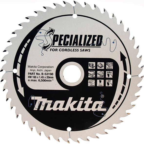 Пильный диск Makita для погружных пил SPECIALIZED 165x20 мм 44T (МДФ) (B-53198)