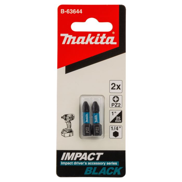 Біта PZ2 25 мм Impact Black 2 шт Makita (B-63644)