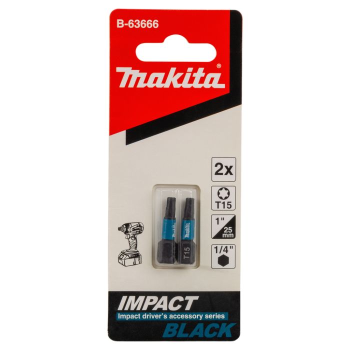 Біта T15 25 мм Impact Black 2 шт Makita (B-63666)