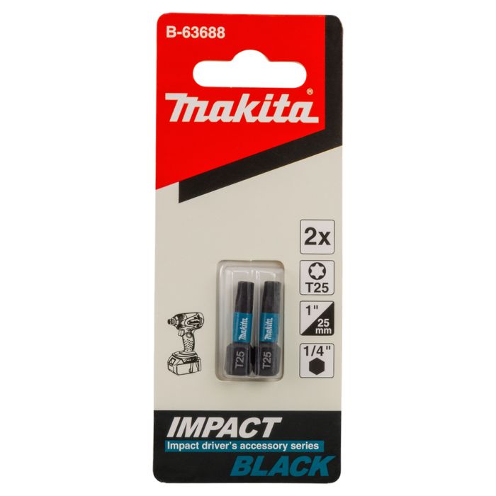 Біта T25 25 мм Impact Black 2 шт Makita (B-63688)