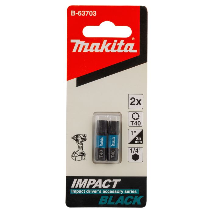 Біта T40 25 мм Impact Black 2 шт Makita (B-63703)