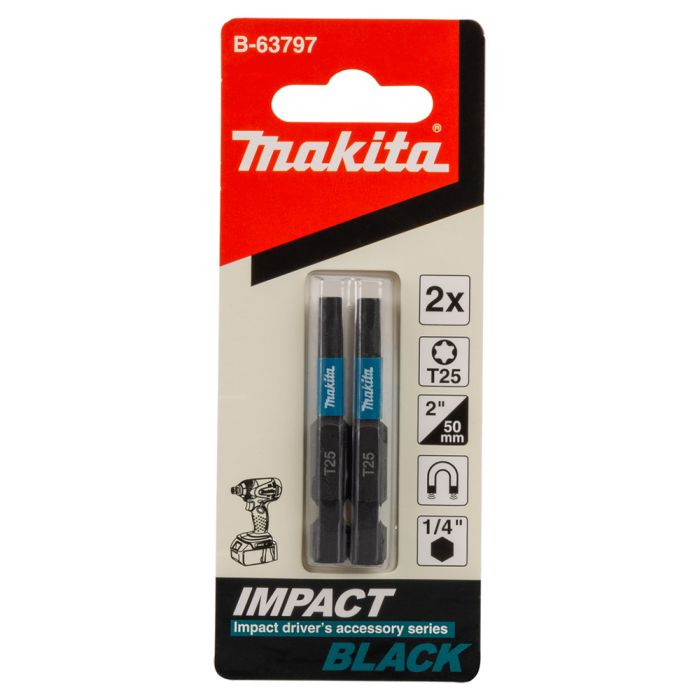 Біта T25 25 мм Impact Black 2 шт Makita (B-63797)