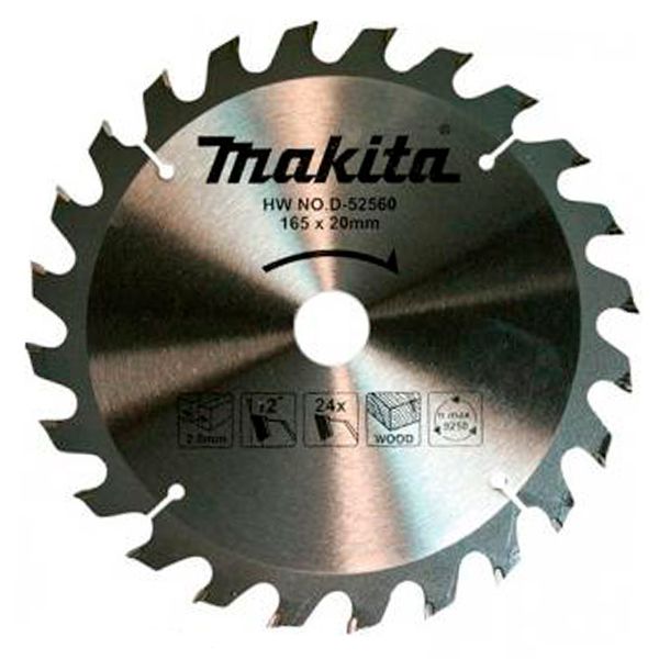 Пильный диск Makita ТСТ по дереву 165x20мм x 24 зубьев