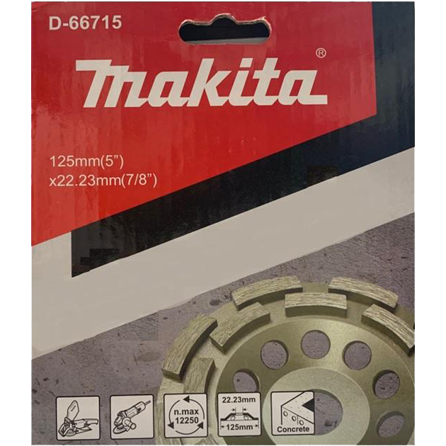 Алмазный шлифовальный диск (двойной) 125х22,23 мм Makita (D-66715)
