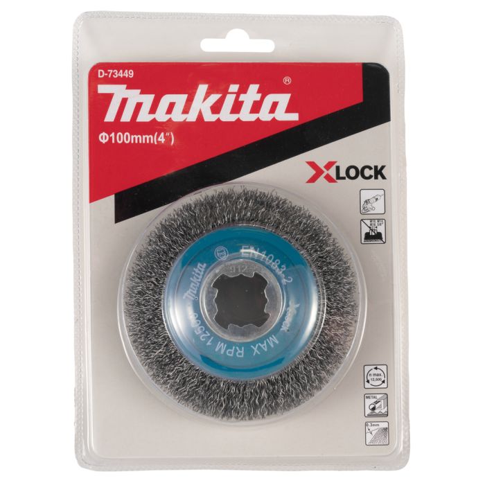 Конусная проволочная щетка 100 мм Makita X-LOCK (D-73449)