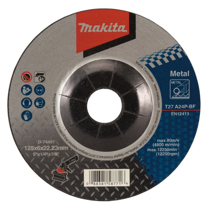 Шлифовальный диск по металлу 125x6.0x22.23, A24P Makita (D-74491)