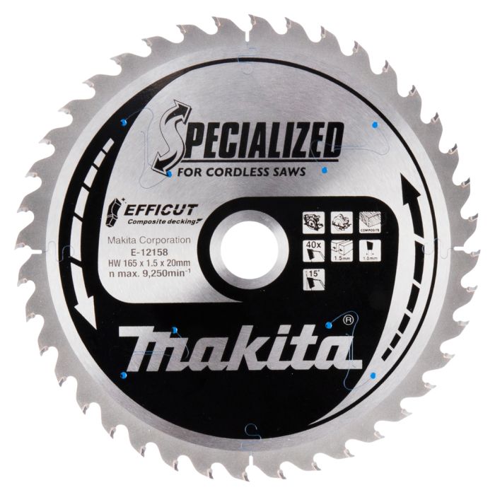 Пиляльний диск Makita Efficut SPECIALIZED 165х20 мм 40Т (E-12158)