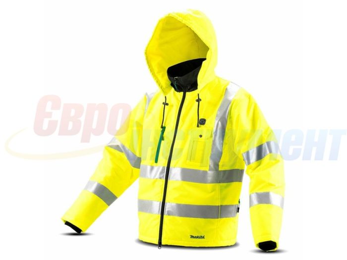 Аккумуляторная куртка со светоотражателями и подогревом Makita CJ106DZXL 