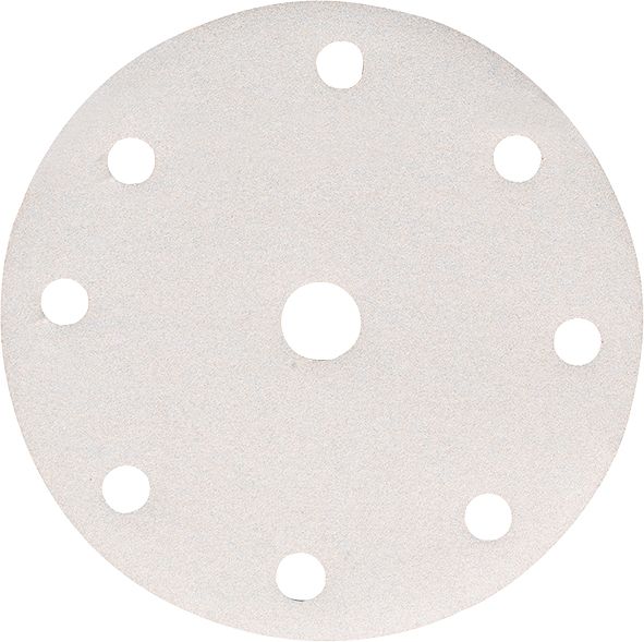 Набор белой шлифовальной бумаги на липучке 150 мм К60 9 отверстий (50 шт.) Makita (P-37954)